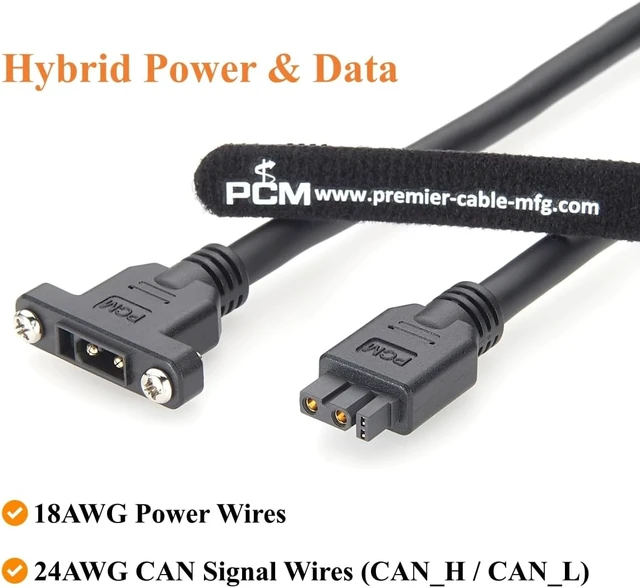 Alt view image 3 of 7 - XT30 2+2 CAN Bus Extension Cable Screw Panel Mount Male to Female Shielded Power & Data Cable for CAN Network, 3D Printer, Robotics, Control Panels, Embedded Systems (0.3M/0.98FT)