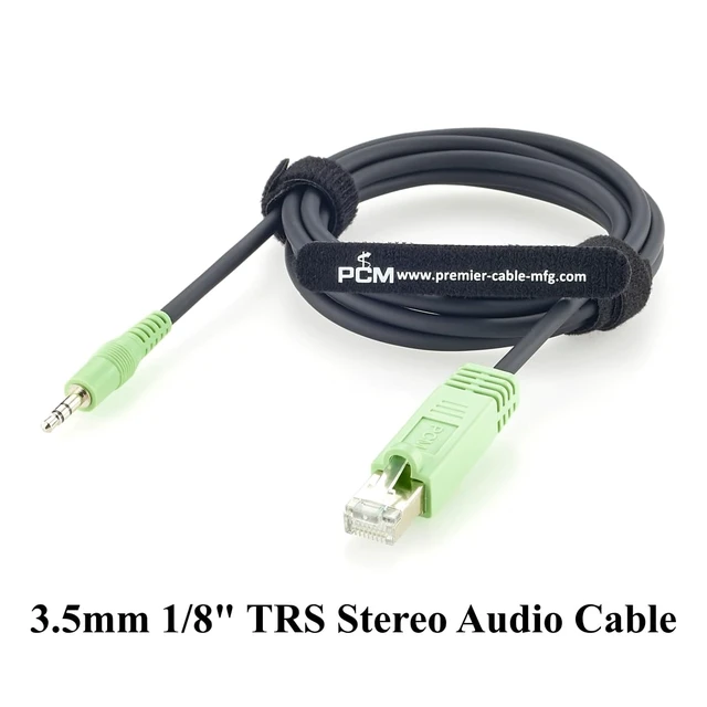 Alt view image 4 of 6 - RJ45 Male to 3.5mm 1/8'' TRS Stereo Audio Cable for Sound Boards (1.8M/6FT)