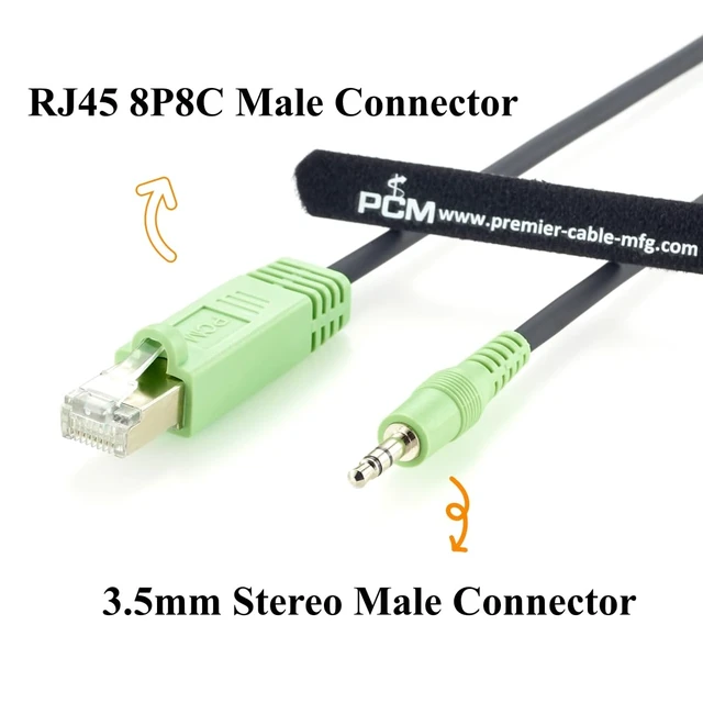 Alt view image 4 of 6 - RJ45 Male to 3.5mm 1/8'' TRS Stereo Audio Cable for Sound Boards (1.8M/6FT)