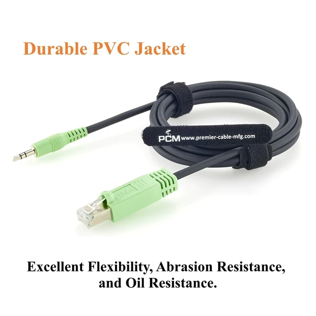 Alt view image 6 of 6 - RJ45 Male to 3.5mm 1/8'' TRS Stereo Audio Cable for Sound Boards (1.8M/6FT)