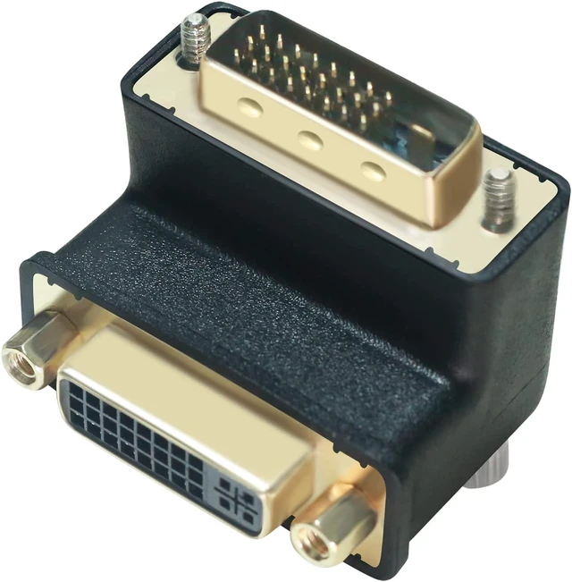 Main image of DTech DVI Adapter 90 Degree DVI-I Female to DVI-D Male Right Angle Connector Converter Installed in Little Space 1080P Digital Video for Computer Monitor PC Older Projector TV