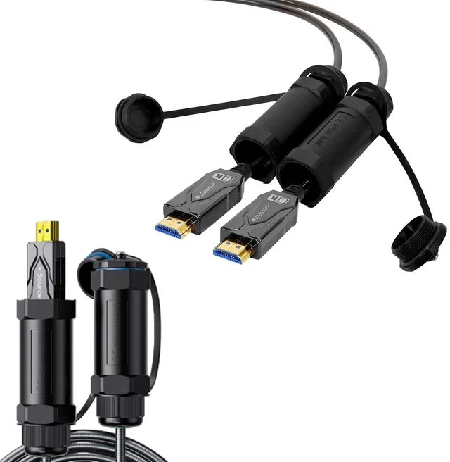 Main image of DTECH 8K HDMI Fiber Optic Cable 2.1 4K 120Hz 8K60Hz 48Gbps High Speed HDR eARC HDCP 2.2 Outdoor Armored Long HDMI Cord 32 ft Waterproof IP68 for Monitor Laptop Gaming TV Xbox PS4/PS5, Unidirectional