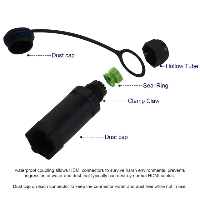 Alt view image 6 of 6 - DTECH 8K HDMI Fiber Optic Cable 2.1 4K 120Hz 8K60Hz 48Gbps High Speed HDR eARC HDCP 2.2 Outdoor Armored Long HDMI Cord 32 ft Waterproof IP68 for Monitor Laptop Gaming TV Xbox PS4/PS5, Unidirectional