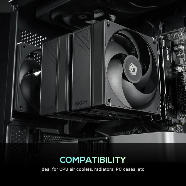 Alt view image 2 of 6 - ID-COOLING AS-120-K Trio 120mm PWM Case Fans 3-Pack, Low Noise
3002,000 RPM, 58 CFM airflow, quiet operation,hydraulic bearing for long-lasting reliability.High Performance cooling