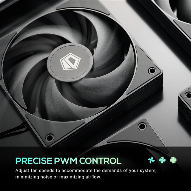 Alt view image 3 of 6 - ID-COOLING AS-120-K Trio 120mm PWM Case Fans 3-Pack, Low Noise
3002,000 RPM, 58 CFM airflow, quiet operation,hydraulic bearing for long-lasting reliability.High Performance cooling