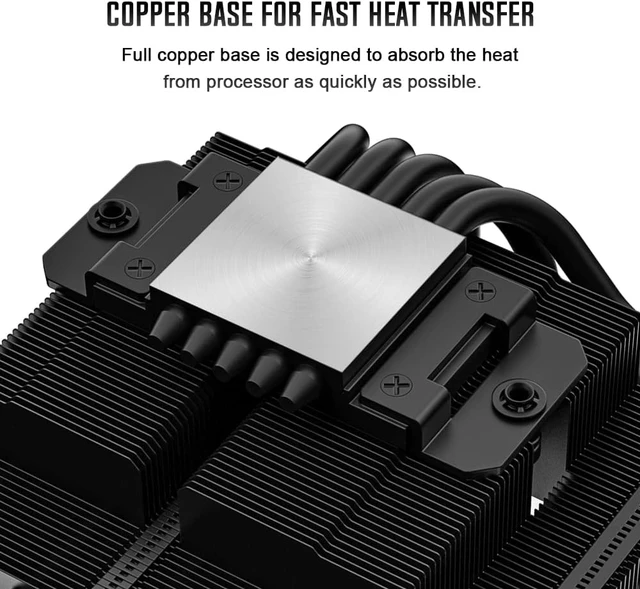 Alt view image 2 of 7 - ID-COOLING IS-55 Black 57mm Low Profile CPU Cooler, 5 Heatpipes
120×120×15mm slim fan, supports Intel LGA1851/1700/1200/115X and AMD AM4/AM5 for compact builds.