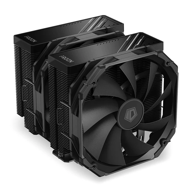 Main image of ID-COOLING FROZN A720 Black Dual-Tower CPU Cooler, 300W TDP, 163mm
7×6mm heat pipes, dual 140mm FDB fans, supports Intel LGA1851/1700/20XX and AMD AM5/AM4.