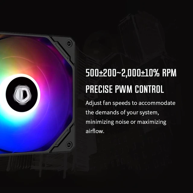 Alt view image 3 of 7 - ID-COOLING NO-12015-XT-ARGB 120mm Slim PWM ARGB Case Fan, 15mm Thick
Fits Computer Case, CPU Cooler & Radiator for Compact PC Builds, Ultra Slim 15mm PWM Cooling Fan with ARGB Lighting