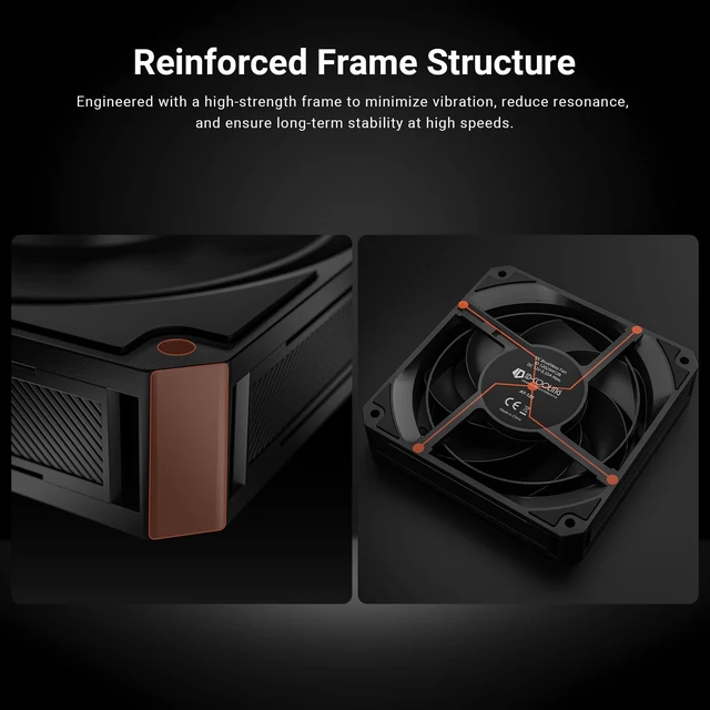 Alt view image 6 of 7 - ID-COOLING AT-120-K 120mm Case Fan, High Static Pressure Fan, 5.04mmHO
Zero RPM Fan Stop, 2 Ball Bearing & Closed-Loop Motor, Tip Ring Blade for High Resistance, Perfect for Radiator & CPU Cooler