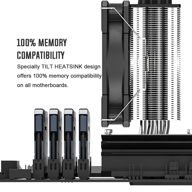 Alt view image 4 of 7 - ID-COOLING SE-224-XTS CPU Air Cooler, 4 Heatpipes, 120mm High-Efficient Fan
Intel LGA1700/115X/1200 & AMD AM4/AM5 Sockets for Desktop PC, Full Memory Clearance, 220W SE224-XT RGB