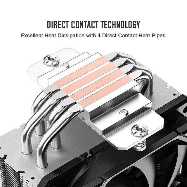 Alt view image 3 of 7 - ID-COOLING SE-224-XTS CPU Air Cooler, 4 Heatpipes, 120mm High-Efficient Fan
Intel LGA1700/115X/1200 & AMD AM4/AM5 Sockets for Desktop PC, Full Memory Clearance, 220W SE224-XT RGB