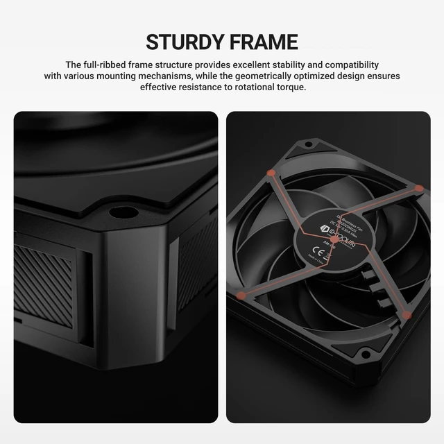 Alt view image 2 of 7 - ID-COOLING AM-120-K 120mm PWM PC Case Fan, 0-2500 RPM, Black
High-Performance 120mm Fan, 79.7 CFM Airflow, 3.65 mmHO Static Pressure, Hydraulic Bearing
