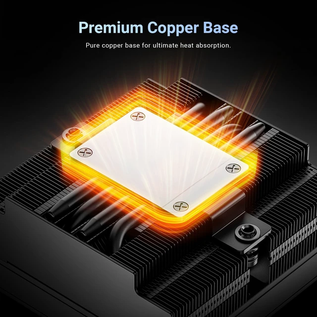 Alt view image 5 of 7 - ID-COOLING IS-53-XT Black 53mm Low Profile CPU Cooler, 4 Heatpipes, 120W
ITX CPU Cooler, 92mm Slim Fan, Compact Cooler for SFF and Mini-ITX PC, Support Intel LGA1851/1700/1200/115X and AMD AM5/AM4