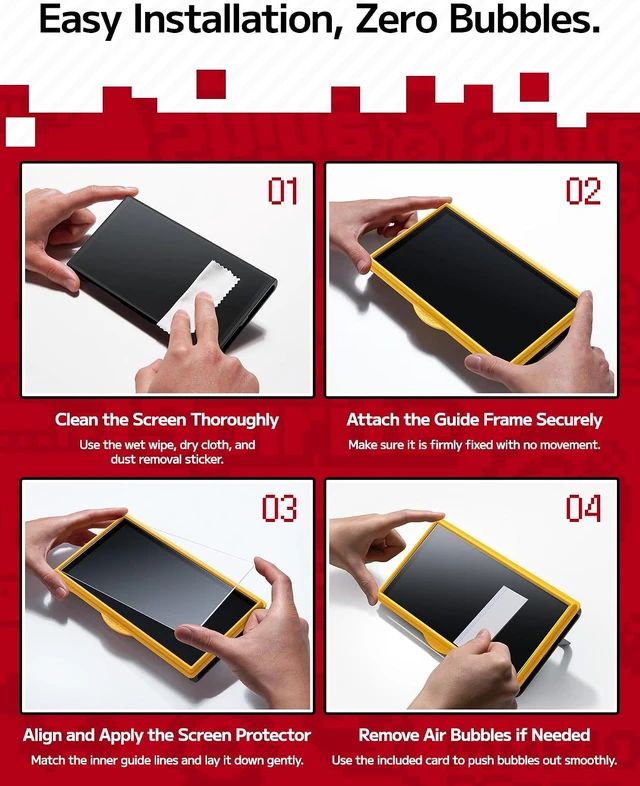 Alt view image 6 of 7 - JSAUX 2-Pack Anti Glare Screen Protector for Nintendo Switch 2
with Guide Frame, Easy to Install, Matte Finish, Full-Screen Coverage, 9H Glass, Anti-Fingerprint, Scratch Resistant High Definition