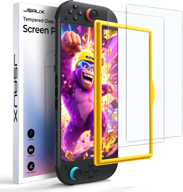 Main image of JSAUX 2-Pack Anti Glare Screen Protector for Nintendo Switch 2
with Guide Frame, Easy to Install, Matte Finish, Full-Screen Coverage, 9H Glass, Anti-Fingerprint, Scratch Resistant High Definition