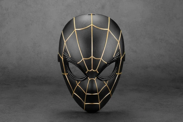 Alt view image 2 of 3 - Spider-Man Black & Gold Roleplay Mask