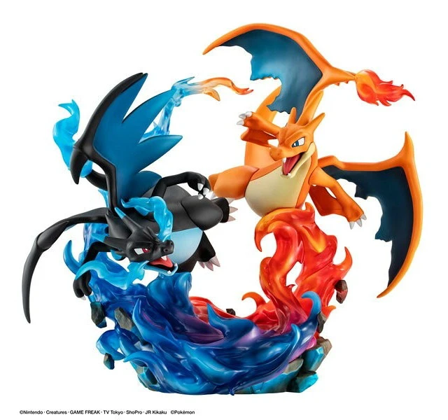 Alt view image 3 of 6 - Mega Charizard X & Mega Charizard Y Complete Figure