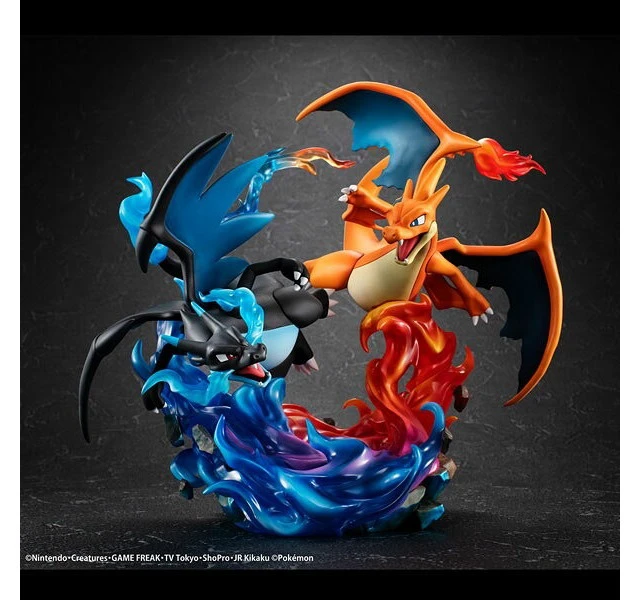 Alt view image 2 of 6 - Mega Charizard X & Mega Charizard Y Complete Figure