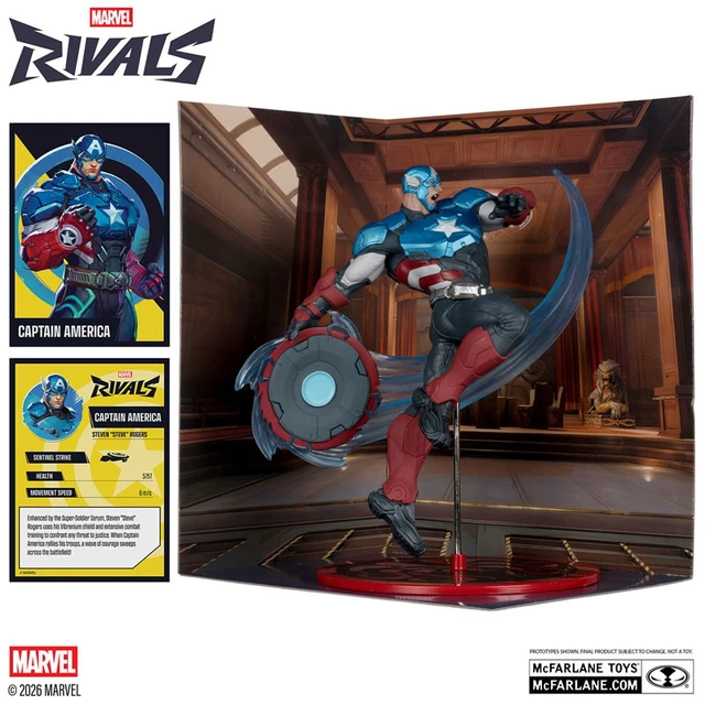 Alt view image 6 of 6 - Marvel Rivals 1/10 Scale Scene Figure #005 Captain America (McFarlane Toys)