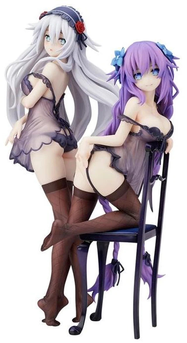Main image of Purple Heart & Black Heart Babydoll Ver. Complete Figure (Neptunia Series)