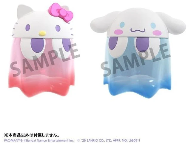 Alt view image 2 of 2 - Pac-Man x Sanrio Chibi Collect Figure Deluxe Ghost Hello Kitty Clear Color