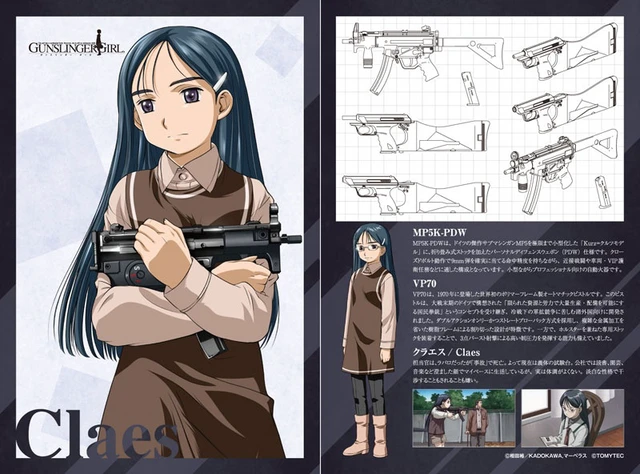 Alt view image 6 of 6 - LittleArmory Claes MP5 & VP70 Type GUNSLINGER GIRL Plastic Model