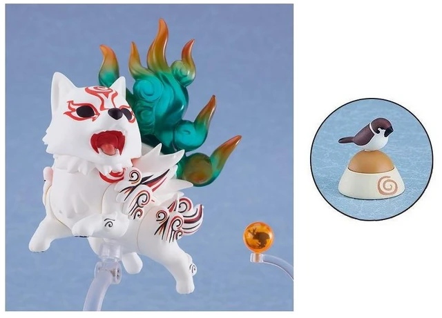 Main image of Nendoroid Shiranui (First Edition) w/ Sparrow & Food Bowl - Okami