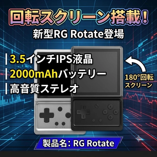 Alt view image 2 of 7 - Japan RG Rotate Portable Gaming Console Android 12 Silver