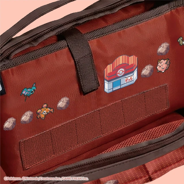 Alt view image 7 of 7 - Japan HORI Nintendo Switch 2 Quilting Medium Pouch Pixel Red Pokemon