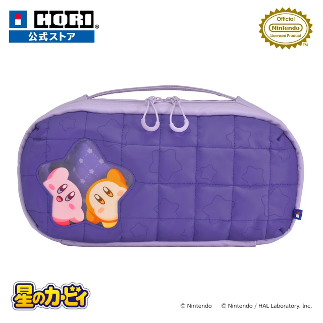 Main image of Japan HORI Kirby Quilting Medium Pouch for Nintendo Switch 2 Kirby & Waddle