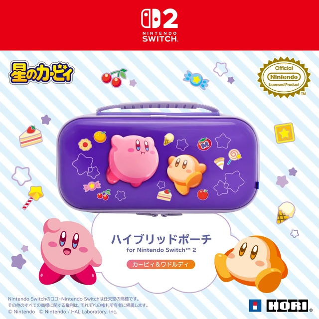 Alt view image 2 of 6 - Japan Kirby Hybrid Pouch for Nintendo Switch 2 Kirby & Waddle Dee