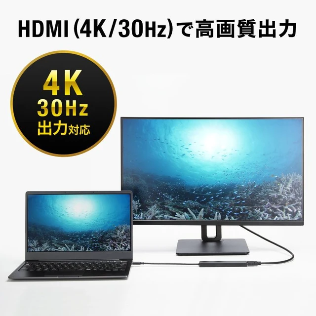 Alt view image 6 of 7 - Japan USB-C Hub 6-in-1 HDMI 4K30Hz USB 5Gbps Card Reader