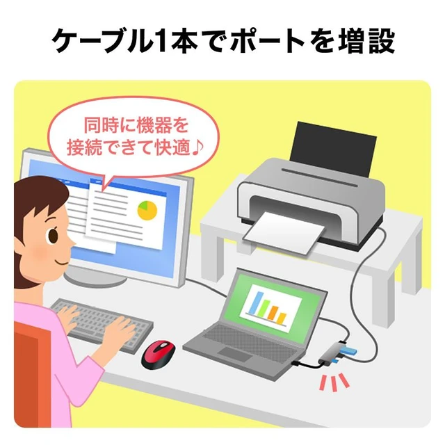 Alt view image 5 of 7 - Japan USB-C Hub 6-in-1 HDMI 4K30Hz USB 5Gbps Card Reader