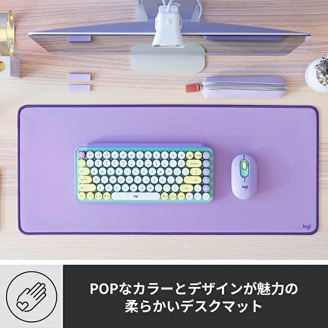 Alt view image 2 of 7 - Japan Logicool Desk Mat MP20 Water-Repellent Large Rose