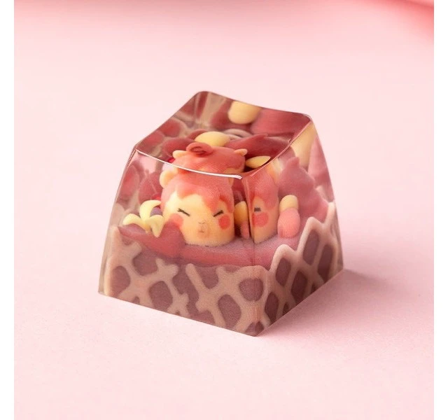 Alt view image 2 of 7 - Japan KEYMOJI Red Animal Ice Cream Artisan Keycap Chocolate