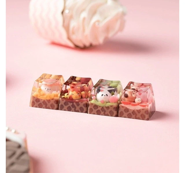 Alt view image 6 of 7 - Japan KEYMOJI Red Animal Ice Cream Artisan Keycap Chocolate