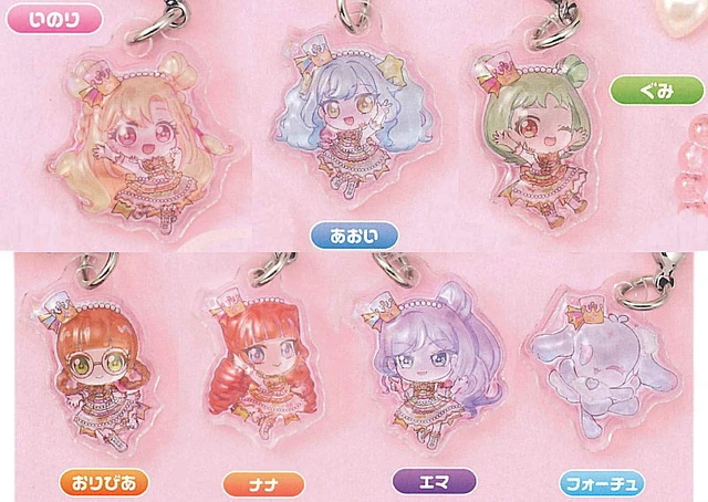 Alt view image 2 of 2 - Onegai Aipri Pukkuri Drop Mejirushi Gacha Mascot Complete 7 Set