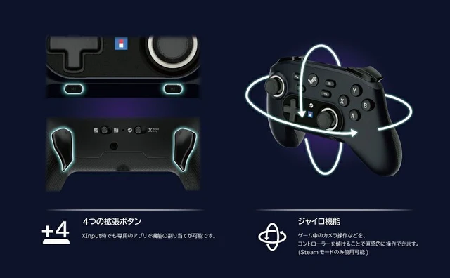 Alt view image 3 of 7 - Japan HORI Official Wireless HORIPAD for Steam Neon Yellow