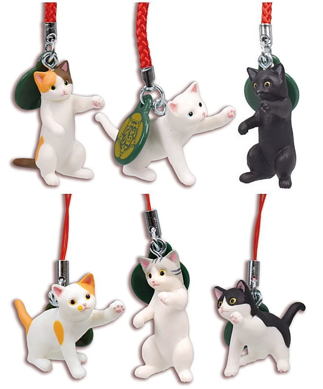 Alt view image 2 of 2 - Japan Japanese Cat Netsuke Complete 6-Type Set