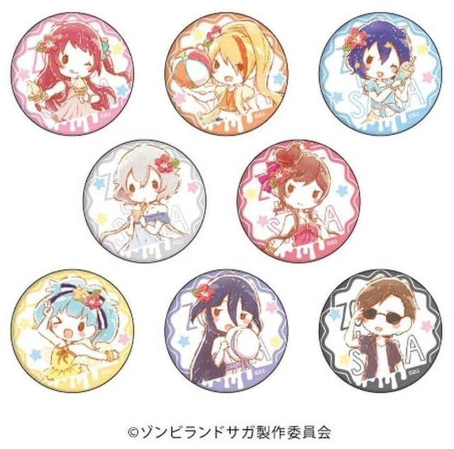 Main image of Zombie Land Saga GraffArt Summer ver. Can Badge 8-Piece BOX