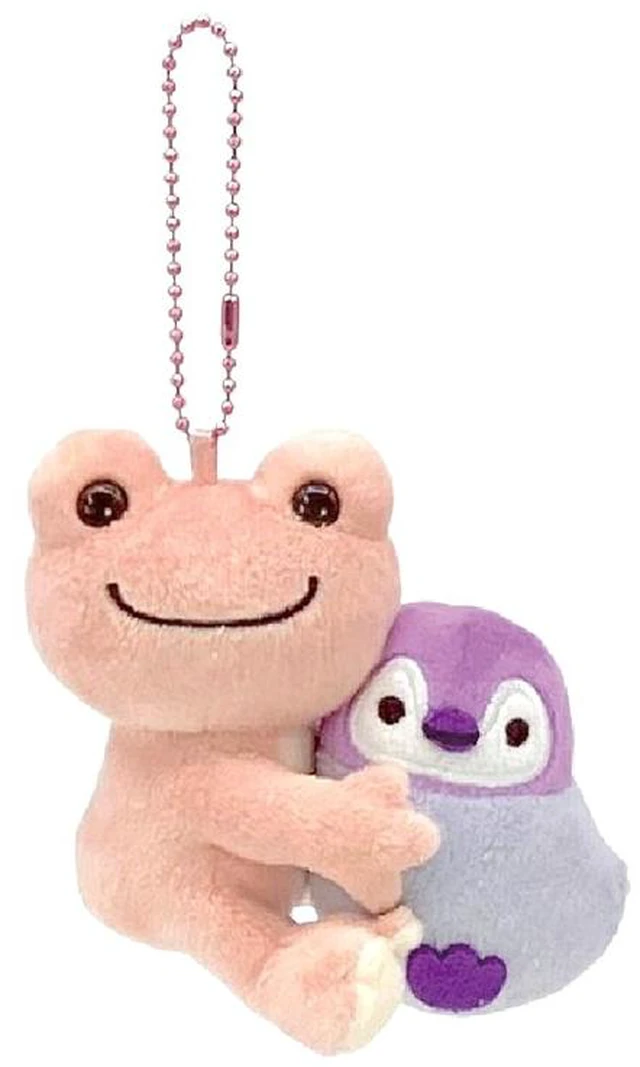 Main image of Pickles the Frog Mascot Sea Friends Pair Pink Plush Keychain Penguin