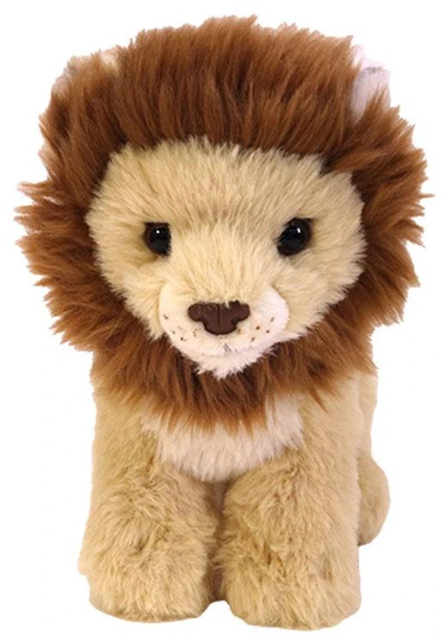 Main image of WILD LIFE ANIMALS Fluffy Plush Male Lion Sitting