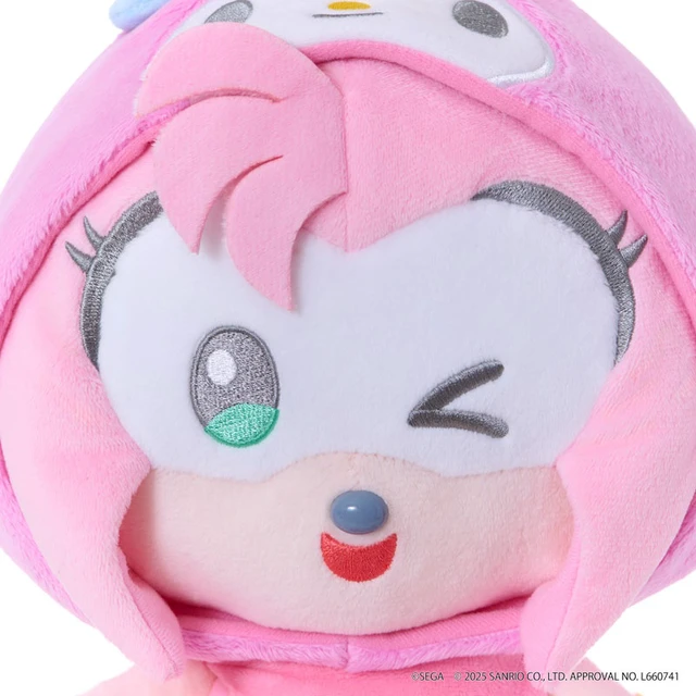 Alt view image 5 of 5 - Japan Sonic & Friends Sanrio Characters Plush M Amy x My Melody