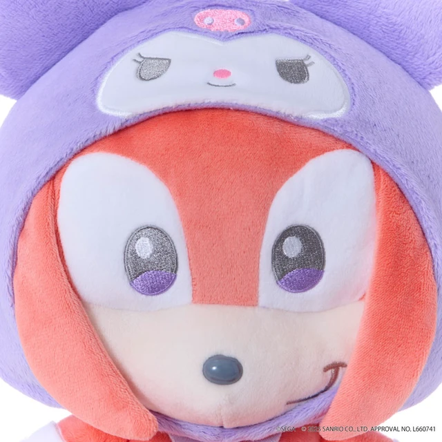 Alt view image 5 of 5 - Japan Knuckles x Kuromi Plush M - SONIC & FRIENDS / Sanrio Characters