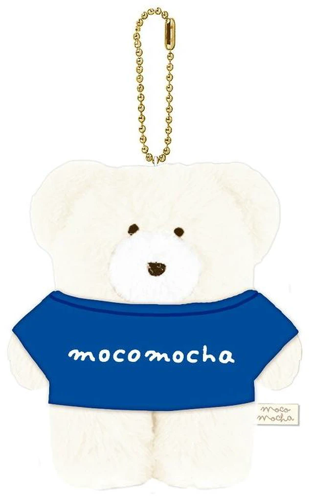 Main image of Hokkori Mocomoca Mascot with Ball Chain - Blue