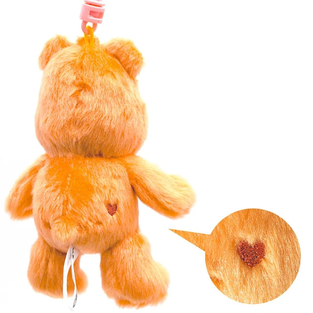 Alt view image 3 of 3 - Care Bears Tenderheart Bear Clip Mascot Plush Keychain