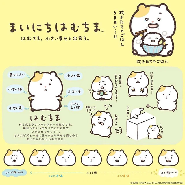 Alt view image 4 of 4 - Mainichi Hamuchima Plush Vol. 2 Mochimochi with Eyebrows