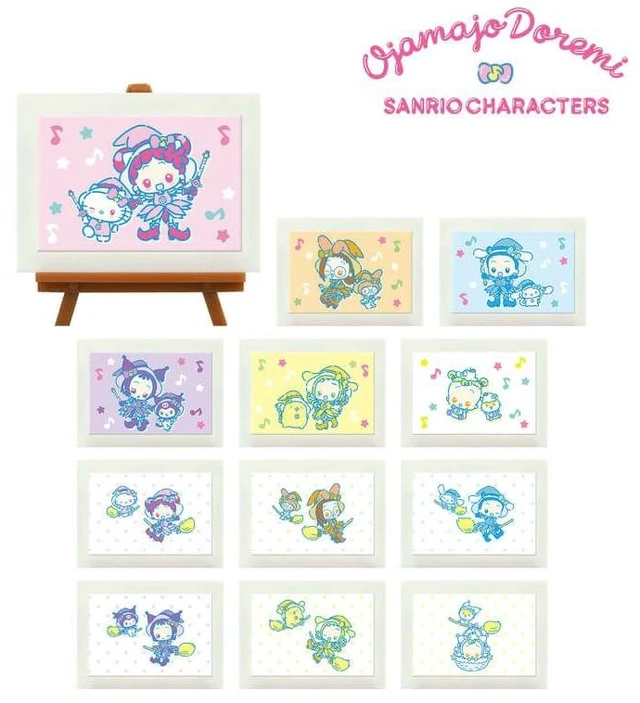 Main image of Ojamajo Doremi x Sanrio Characters Trading Mini Art Frame 12-Pack BOX
