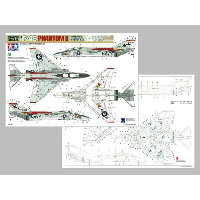 Alt view image 4 of 7 - Tamiya 1/48 McDonnell Douglas F-4B Phantom II Plastic Model
