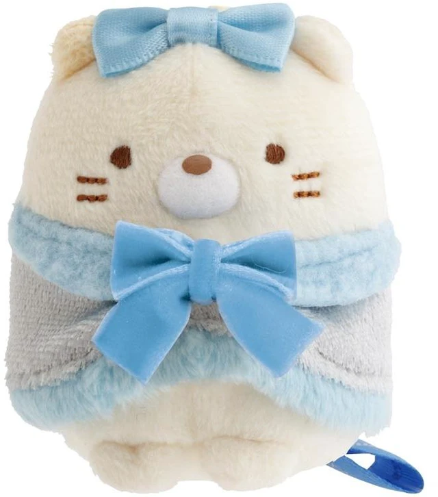 Main image of Japan Sumikkogurashi Tenori Plush Neko Christmas Blue Ribbon
